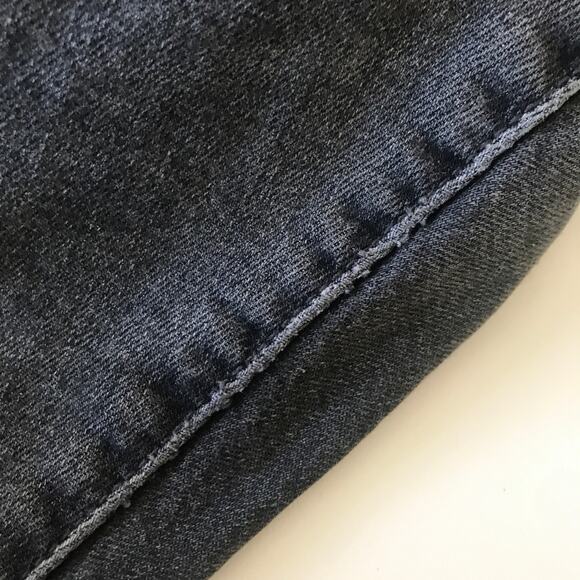 Levi's Wedgie Skinny Faded Black High Rise Button Fly Crop Denim Jeans Size 32 - Picture 12 of 14